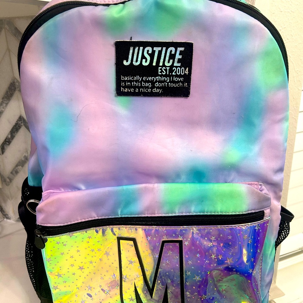 Justice Multicolor Logo Backpack